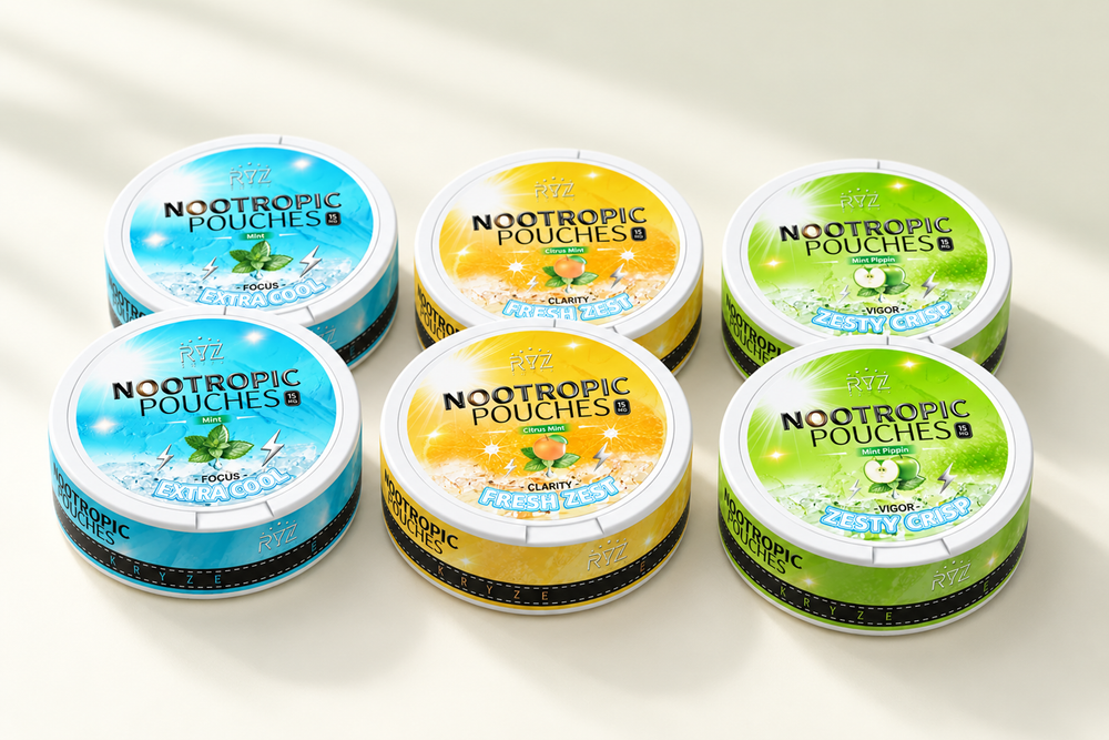 Six Kryze cans: two Fresh Mint, two Citrus Mint and two Green Apple Mint