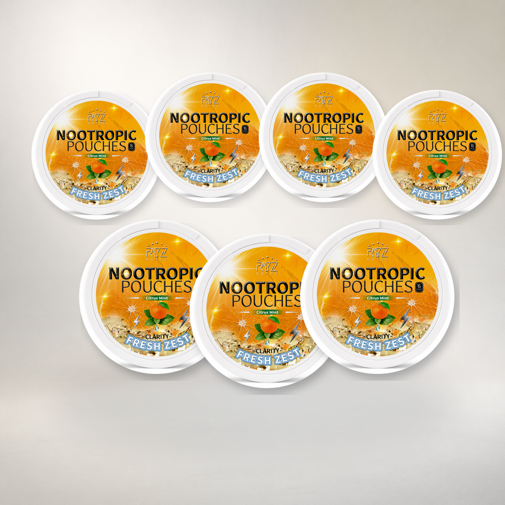 Seven Kryze Citrus Mint nootropic caffeine pouch cans, 105 pouches total, one flavor